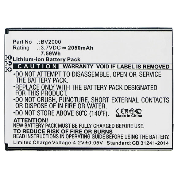 Batteries N Accessories BNA-WB-L9972 Cell Phone Battery - Li-ion, 3.7V, 2050mAh, Ultra High Capacity - Replacement for Blackview BV2000 Battery