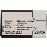 Batteries N Accessories BNA-WB-L3964 Cell Phone Battery - Li-ion, 3.7, 1300mAh, Ultra High Capacity Battery - Replacement for Samsung AB663450BA, AB663450BABSTD Battery