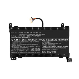Batteries N Accessories BNA-WB-L11759 Laptop Battery - Li-ion, 14.6V, 5300mAh, Ultra High Capacity - Replacement for HP FM08XL Battery