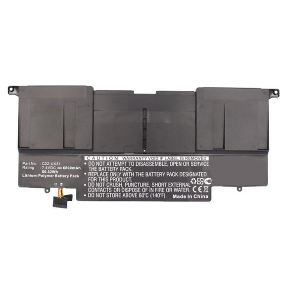 Batteries N Accessories BNA-WB-P9567 Laptop Battery - Li-Pol, 7.4V, 6800mAh, Ultra High Capacity - Replacement for Asus C22-UX31 Battery