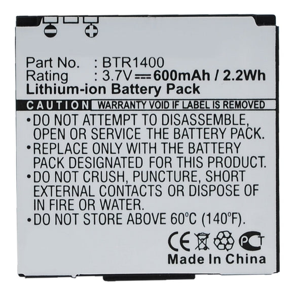 Batteries N Accessories BNA-WB-L9881 Cell Phone Battery - Li-ion, 3.7V, 600mAh, Ultra High Capacity - Replacement for Audiovox BTR1400 Battery