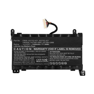 Batteries N Accessories BNA-WB-L11758 Laptop Battery - Li-ion, 14.6V, 5300mAh, Ultra High Capacity - Replacement for HP FM08XL Battery