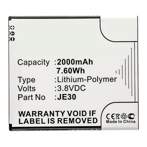 Batteries N Accessories BNA-WB-P14578 Cell Phone Battery - Li-Pol, 3.8V, 2000mAh, Ultra High Capacity - Replacement for Motorola JE30 Battery