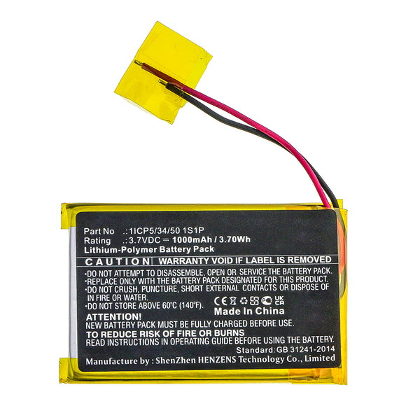 Batteries N Accessories BNA-WB-P14313 Remote Control Battery - Li-Pol, 3.7V, 1000mAh, Ultra High Capacity - Replacement for Wacom 1ICP5/34/50 1S1P Battery