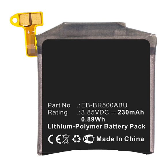Batteries N Accessories BNA-WB-P13748 Smartwatch Battery - Li-Pol, 3.85V, 230mAh, Ultra High Capacity - Replacement for Samsung EB-BR500ABU Battery