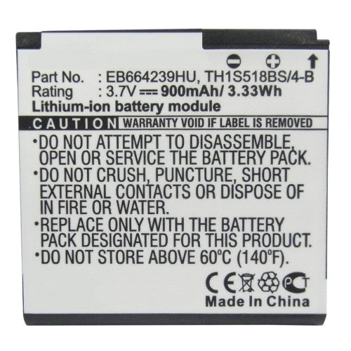 Batteries N Accessories BNA-WB-L3953 Cell Phone Battery - Li-ion, 3.7, 900mAh, Ultra High Capacity Battery - Replacement for Samsung EB664239HU, EB664239HUCSTD Battery