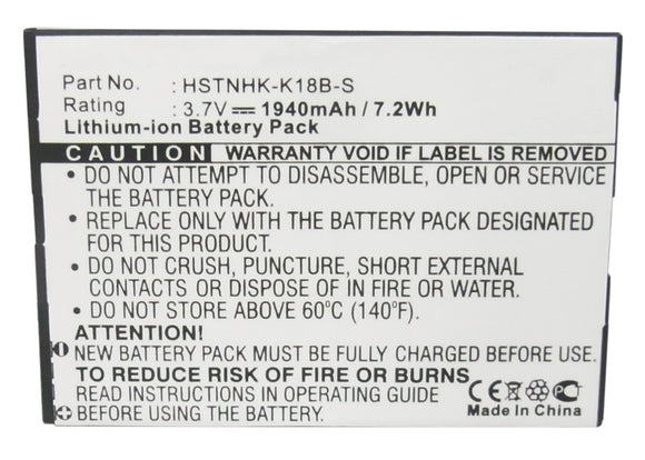 Batteries N Accessories BNA-WB-L3316 Cell Phone Battery - Li-Ion, 3.7V, 1940 mAh, Ultra High Capacity Battery - Replacement for HP 452294-001 Battery