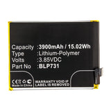 Batteries N Accessories BNA-WB-P14754 Cell Phone Battery - Li-Pol, 3.85V, 3900mAh, Ultra High Capacity - Replacement for OPPO BLP731 Battery