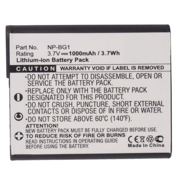 Batteries N Accessories BNA-WB-L9164 Digital Camera Battery - Li-ion, 3.7V, 1000mAh, Ultra High Capacity - Replacement for Sony NP-BG1 Battery