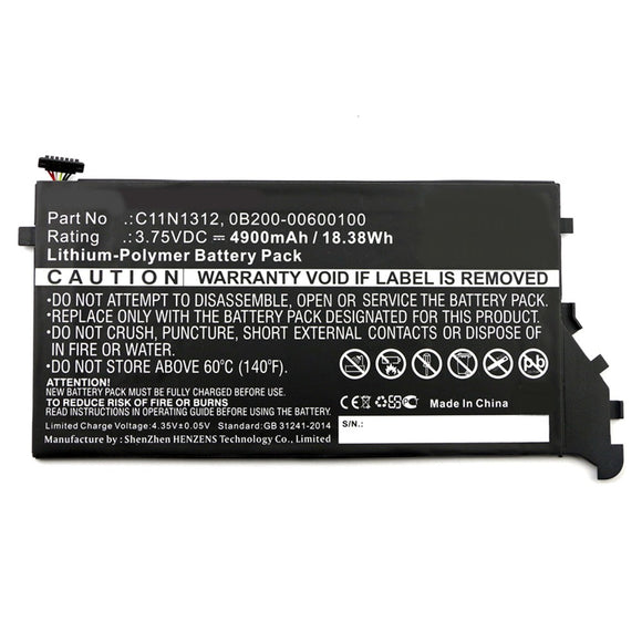 Batteries N Accessories BNA-WB-P10387 Laptop Battery - Li-Pol, 3.75V, 4900mAh, Ultra High Capacity - Replacement for Asus C11N1312 Battery