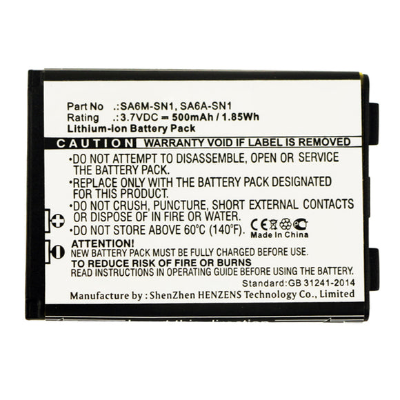 Batteries N Accessories BNA-WB-P16520 Cell Phone Battery - Li-Pol, 3.7V, 500mAh, Ultra High Capacity - Replacement for Sagem SA6A-SN1 Battery