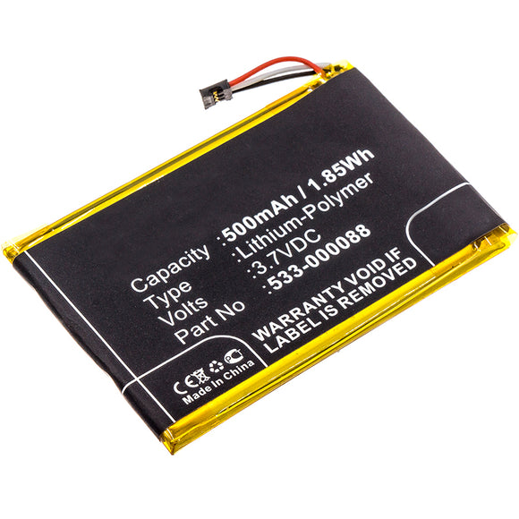 Batteries N Accessories BNA-WB-P7344 Remote Control Battery - Li-Pol, 3.7V, 500 mAh, Ultra High Capacity - Replacement for Logitech 1506 Battery