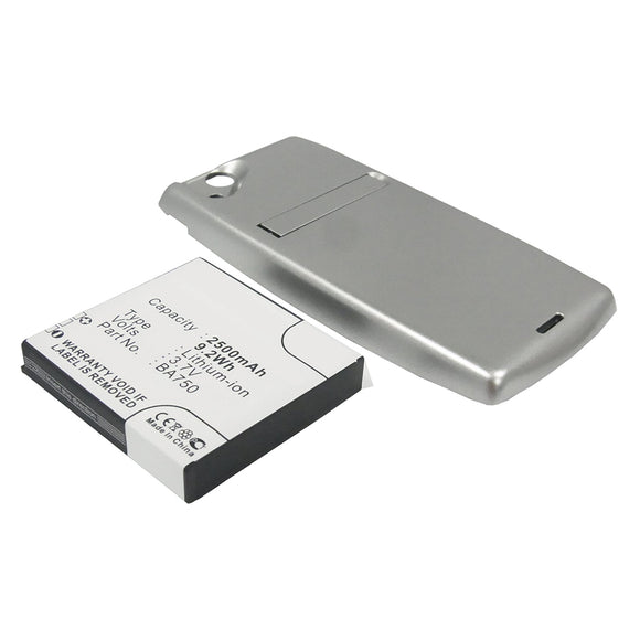 Batteries N Accessories BNA-WB-L11271 Cell Phone Battery - Li-ion, 3.7V, 2500mAh, Ultra High Capacity - Replacement for Sony Ericsson BA750 Battery