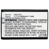 Batteries N Accessories BNA-WB-L1514 Wifi Hotspot Battery - Li-Ion, 3.7V, 2000 mAh, Ultra High Capacity Battery - Replacement for Huawei HB5A5P2 Battery