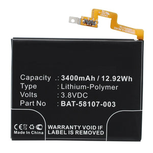 Batteries N Accessories BNA-WB-P3148 Cell Phone Battery - Li-Pol, 3.8V, 3400 mAh, Ultra High Capacity Battery - Replacement for BlackBerry BAT-58107-003 Battery