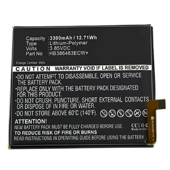 Batteries N Accessories BNA-WB-P8308 Cell Phone Battery - Li-Pol, 3.85V, 3300mAh, Ultra High Capacity Battery - Replacement for Huawei HB386483ECW+ Battery