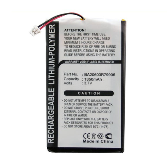 Batteries N Accessories BNA-WB-P16207 Player Battery - Li-Pol, 3.7V, 1350mAh, Ultra High Capacity - Replacement for Creative BA20603R79906 Battery