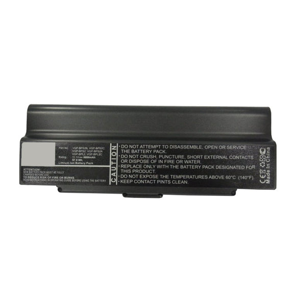 Batteries N Accessories BNA-WB-L16114 Laptop Battery - Li-ion, 11.1V, 8800mAh, Ultra High Capacity - Replacement for Sony VGP-BPL2 Battery