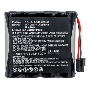 Batteries N Accessories BNA-WB-L13778 Speaker Battery - Li-ion, 14.4V, 2600mAh, Ultra High Capacity - Replacement for Soundcast 2-540-003-01 Battery
