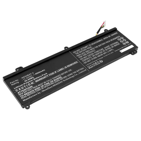 Batteries N Accessories BNA-WB-P19129 Laptop Battery - Li-Pol, 11.4V, 4000mAh, Ultra High Capacity - Replacement for Clevo N550BAT-3 Battery