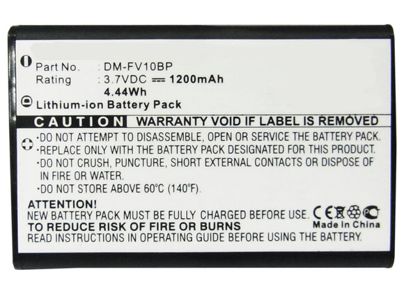 Batteries N Accessories BNA-WB-L8839-PL Player Battery - Li-ion, 3.7V, 1200mAh, Ultra High Capacity - Replacement for DM-Tech DM-FV10BP Battery