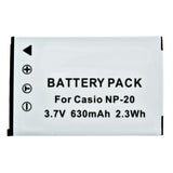 Batteries N Accessories BNA-WB-NP20 Digital Camera Battery - li-ion, 3.7V, 630 mAh, Ultra High Capacity Battery - Replacement for Casio NP-20 Battery