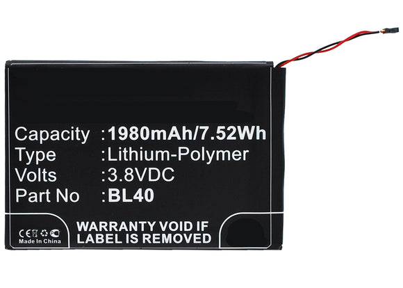 Batteries N Accessories BNA-WB-P3897 Cell Phone Battery - Li-Pol, 3.8, 1980mAh, Ultra High Capacity Battery - Replacement for Motorola BL40 Battery