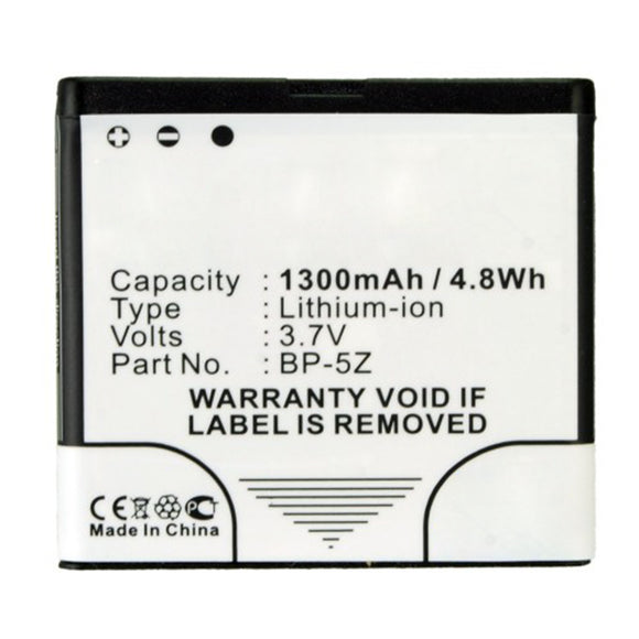 Batteries N Accessories BNA-WB-L16493 Cell Phone Battery - Li-ion, 3.7V, 1300mAh, Ultra High Capacity - Replacement for Nokia BP-5Z Battery