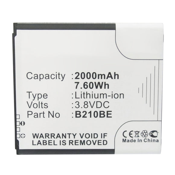 Batteries N Accessories BNA-WB-L13097 Cell Phone Battery - Li-ion, 3.8V, 2000mAh, Ultra High Capacity - Replacement for Samsung B210BC Battery