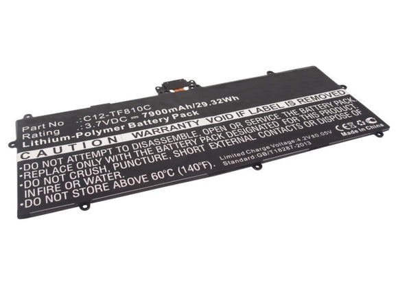 Batteries N Accessories BNA-WB-P5135 Tablets Battery - Li-Pol, 3.7V, 7900 mAh, Ultra High Capacity Battery - Replacement for Asus C12-TF810C Battery