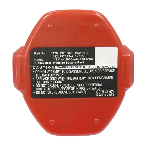 Batteries N Accessories BNA-WB-H15234 Power Tool Battery - Ni-MH, 14.4V, 2000mAh, Ultra High Capacity - Replacement for Makita 1420 Battery