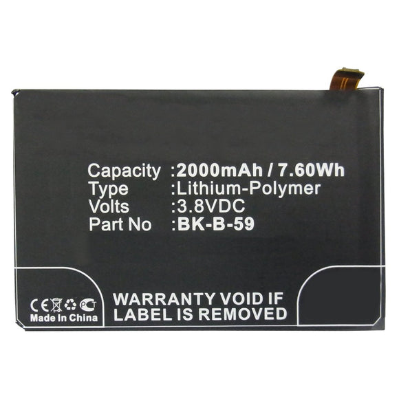 Batteries N Accessories BNA-WB-P9904 Cell Phone Battery - Li-Pol, 3.8V, 2000mAh, Ultra High Capacity - Replacement for BBK BK-B-59 Battery