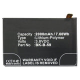 Batteries N Accessories BNA-WB-P9904 Cell Phone Battery - Li-Pol, 3.8V, 2000mAh, Ultra High Capacity - Replacement for BBK BK-B-59 Battery