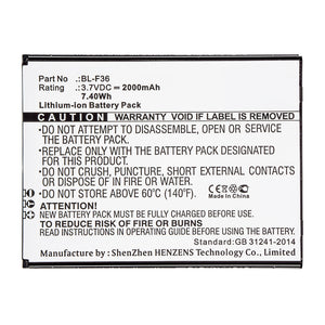 Batteries N Accessories BNA-WB-L14783 Cell Phone Battery - Li-ion, 3.7V, 2000mAh, Ultra High Capacity - Replacement for PHICOMM BL-F36 Battery