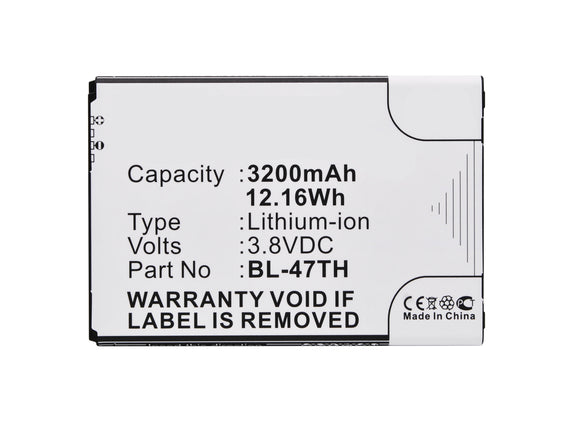 Batteries N Accessories BNA-WB-L3850 Cell Phone Battery - Li-ion, 3.8, 3200mAh, Ultra High Capacity Battery - Replacement for LG BL-47TH, EAC62298601 Battery