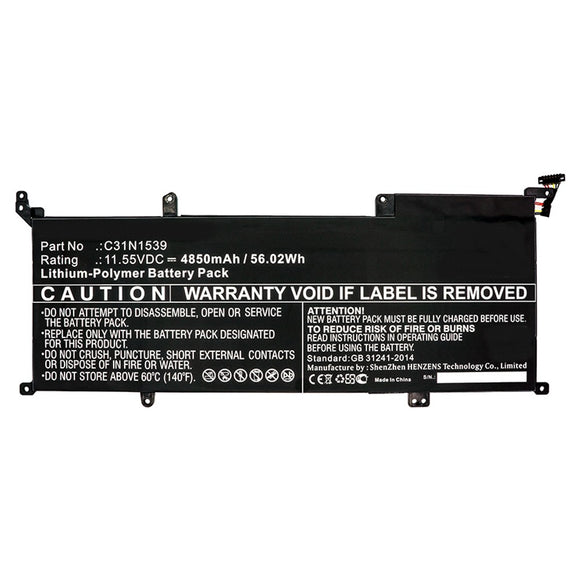 Batteries N Accessories BNA-WB-P10568 Laptop Battery - Li-Pol, 11.55V, 4850mAh, Ultra High Capacity - Replacement for Asus C31N1539 Battery
