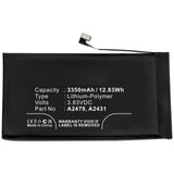 Batteries N Accessories BNA-WB-P17320 Cell Phone Battery - Li-Pol, 3.83V, 3350mAh, Ultra High Capacity - Replacement for Apple A2431 Battery