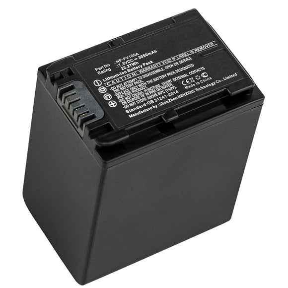 Batteries N Accessories BNA-WB-L9212 Digital Camera Battery - Li-ion, 7.3V, 3050mAh, Ultra High Capacity - Replacement for Sony NP-FV100A Battery