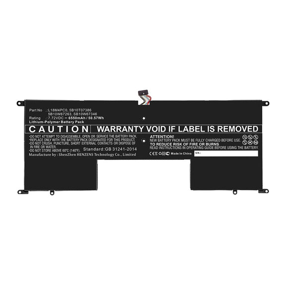 Batteries N Accessories BNA-WB-P12620 Laptop Battery - Li-Pol, 7.72V, 6550mAh, Ultra High Capacity - Replacement for Lenovo L18M4PC0 Battery