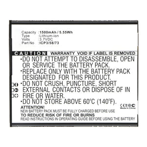 Batteries N Accessories BNA-WB-L16475 Cell Phone Battery - Li-ion, 3.7V, 1500mAh, Ultra High Capacity - Replacement for NAVON ICP3/58/73 Battery