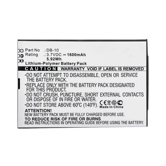 Batteries N Accessories BNA-WB-P10220 Dictionary Battery - Li-Pol, 3.7V, 1600mAh, Ultra High Capacity - Replacement for Canon DB-10 Battery