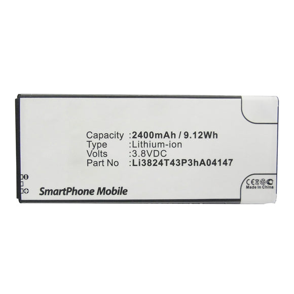 Batteries N Accessories BNA-WB-L14125 Cell Phone Battery - Li-ion, 3.8V, 2400mAh, Ultra High Capacity - Replacement for ZTE Li3821T43P3hA04147 Battery