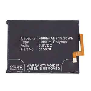 Batteries N Accessories BNA-WB-P14107 Cell Phone Battery - Li-Pol, 3.8V, 4000mAh, Ultra High Capacity - Replacement for ZTE 515978 Battery