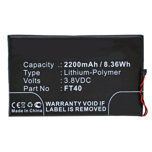 Batteries N Accessories BNA-WB-P3465 Cell Phone Battery - Li-Pol, 3.8V, 2200 mAh, Ultra High Capacity Battery - Replacement for Motorola ET40 Battery