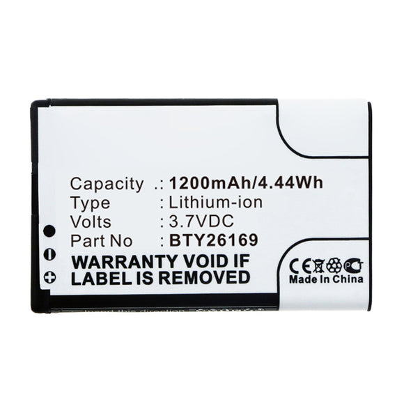 Batteries N Accessories BNA-WB-L14480 Cell Phone Battery - Li-ion, 3.7V, 1200mAh, Ultra High Capacity - Replacement for Emporia BTY26169 Battery