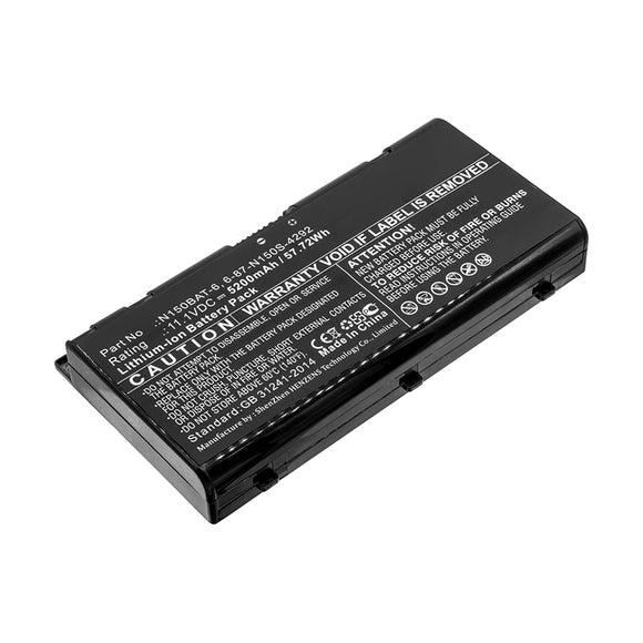 Batteries N Accessories BNA-WB-L10590 Laptop Battery - Li-ion, 11.1V, 5200mAh, Ultra High Capacity - Replacement for Clevo N150BAT-6 Battery