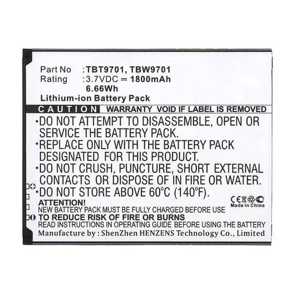 Batteries N Accessories BNA-WB-L12204 Cell Phone Battery - Li-ion, 3.7V, 1800mAh, Ultra High Capacity - Replacement for K-Touch TBT9701 Battery