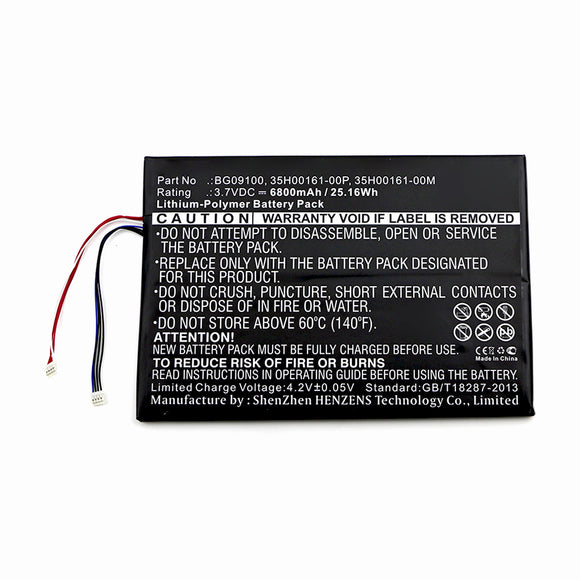 Batteries N Accessories BNA-WB-P11938 Tablet Battery - Li-Pol, 3.7V, 6800mAh, Ultra High Capacity - Replacement for HTC 35H00161-00M Battery