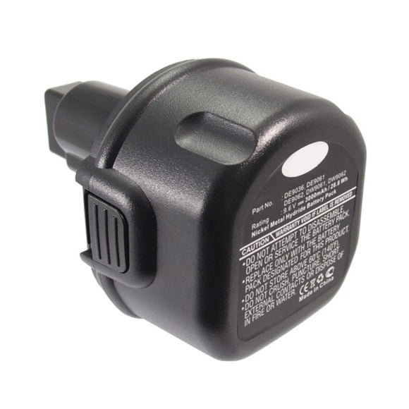 Batteries N Accessories BNA-WB-H16239 Power Tool Battery - Ni-MH, 9.6V, 3000mAh, Ultra High Capacity - Replacement for DeWalt DC9062 Battery