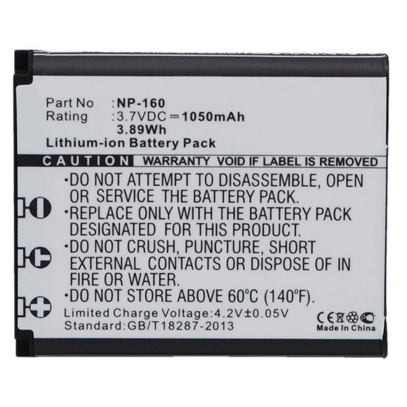 Batteries N Accessories BNA-WB-L8885 Digital Camera Battery - Li-ion, 3.7V, 1050mAh, Ultra High Capacity - Replacement for Casio NP-160 Battery